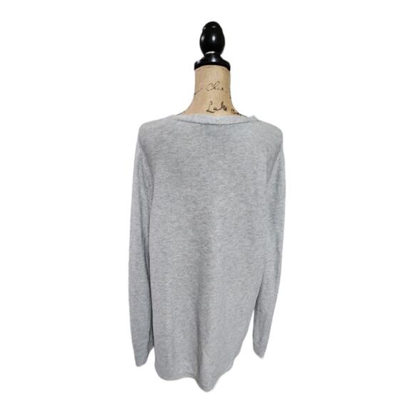 Talbots LIGHT Grey Neck‎ Detail Tunic Length Heavyweight Cozy Sweater Plus 3X - Picture 7 of 9